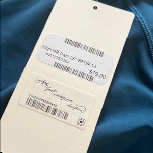 Lululemon Align hr pant 25” size 14 nwt